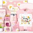 Birthday Gifts for Women, 12pcs Happy Birthday Gift Basket for Women Unique Gifts Set Ideas Relaxing Birthday Box w/ Blanket for Her Mom Best Friends Female Sister Her Friendship(pink)
