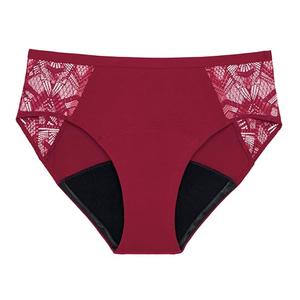 Thinx Ultra-Soft Period Underwear, Brief-Style Leakproof Underwear for Women, Holds Up to 12 Regular Tampons*, Period Panties, Reusable, Comfortable, & Flexible, Maritime with Lace, L