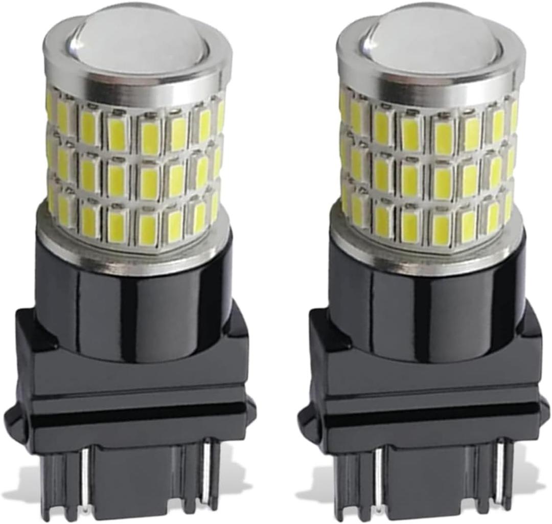 2PCS 3157 Car LED Bulb, Bright Automotive Daytime Running Lights Replacement, Universal Vehicle Lighting Bulb Accessories for Reverse/Brake/Tail/Parking/Back Up/Turn Signal Light (White)