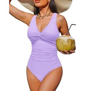 Holipick Women Tummy Control One Piece Swimsuit - Push Up Bathing Suit Full Coverage Slimming Swimwear (XXL)