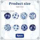 OLYCRAFT 8Pcs Blue and White Porcelain Balls Decorative Porcelain Balls 1.6 Inch Chinoiserie Ball Handmade Ceramic Beads 1mm Hole Ceramic Orbs for Centerpiece Bowls Vases Tables Wedding Home Decor