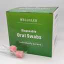 Wellgler's disposable oral swabs，mouth swabs for elderly (100 Pink)
