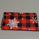 misaya 6 Packs Christmas Buffalo Disposable Table Cloth, 54 x 108 Inch Waterproof Plastic Tablecloth, Rectangle Black Red and White Checkered Table Covers for Picnic, Birthday, Party