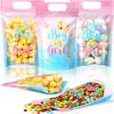 Capoda 50 Pcs Boy or Girl Gift Bags Clear Gender Reveal Sealing Pouches with Handles Blue Pink Baby Shower Plastic Bags for Baby Gender Reveal Party Candy Gift Wrapping Supplies Decor(Boy or Girl)