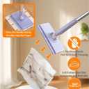 Snap Grip Mini Mop, Zero Touch Mini Mops, Gap Dust Cleaner Flat Mops with Locking Head & Sweeping Cloths, 92cm Long Handle Mopping Sweeper Stick for Multi Cleaning (1*mop+5*Cloth) (XL)