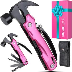 Stocking Stuffers for Women - Gifts for Women Mom Wife, Birthday Gifts for Woman - P'ink Gift for Mom, Sister - Christmas Mothers Day Womens Gift from Daughter Son, Multitool Hammer for Daily Life