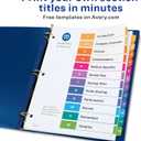 Avery Dividers for 3 Ring Binders, 12 Tabs per Set, Customizable Table of Contents, Multicolor Tabs, Great for Organizing Reports, Projects, and More (3 Sets of 11073)
