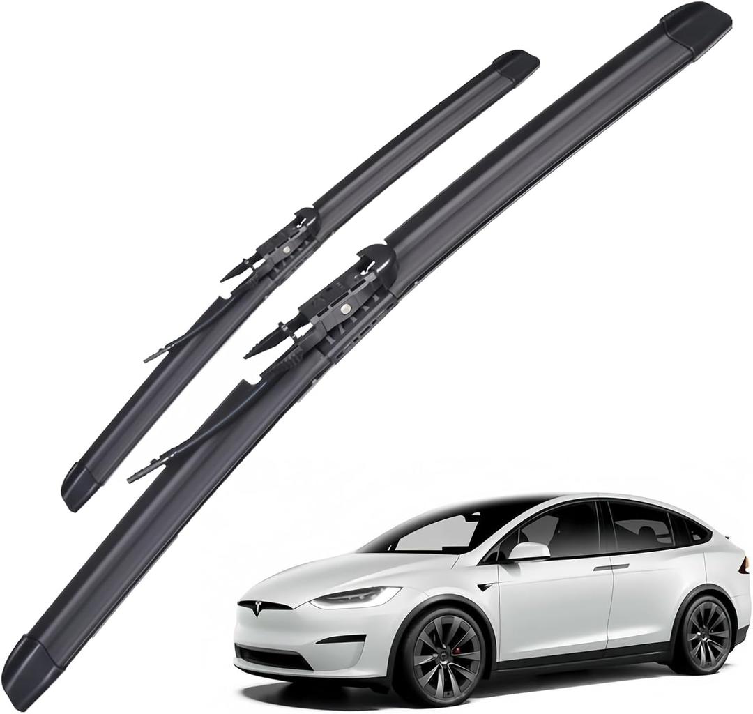 Wiper Blades Replacement for Tesla Model X 2016-2021 with Integrated Washing, 28"+18" Original Factory Quality Silicone Windshield Wiper Blades Set, Top Lock