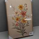 KUVIOKE Vintage Wildflower Bouquet Framed Wall Art Color Botanical Flower Wall Decor Modern Colorful Floral Hanging Decor for Living Laundry Dining 16x24in (Natural Framed) (24L" x 16W" x 3 Panels Natural)