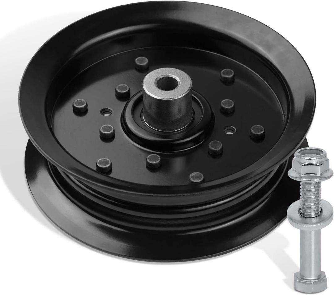 Flat Idler Pulley Compatible with Craftsman Husq Ariens Sears Poulan Riding Lawn Mower Tractor with 42" 46" 48" 54 Deck, Replace 197379, 196106