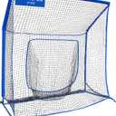 Baseball Softball Net with Blocking System, 7x7ft/6x6ft/10x7ft Practice Cage Net for Batting/Pitching/Fielding, Metal Frame with Elevated Base and Storage Bag for Backyard Outdoor Indoor Training
