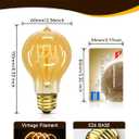 UNILAMP Edison Bulbs 40 Watt, Vintage Light Bulbs, A19 Antique Incandescent Light Bulbs, E26 Dimmable Decorative Light Bulb, Warm White 2700K, 110-130V, 4 Pack