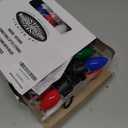 Novelty Lights Multi Hanging Ceramic Christmas String Lights - Retro Fit Traditional C9 Indoor/Outdoor Light Set w/ 25 Mini Bulbs for Roof Lines, Patios & More (Black Wire, 25' Long)