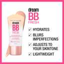 Maybelline Dream Fresh Skin Hydrating BB cream, 8-in-1 Skin Perfecting Beauty Balm with Broad Spectrum SPF 30, Sheer Tint Coverage, Oil-Free, Light/Medium, 1 Fl Oz