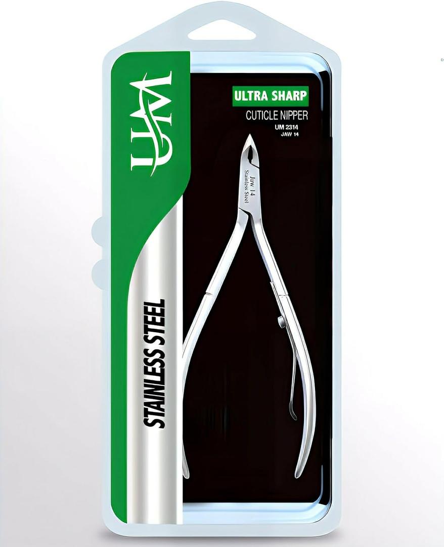 UM Supplies Cuticle Trimmer | Hangnail Remover | Extremely Sharp | Professional Cuticle Nippers | Stainless Steel | Cuticle clippers | Pedicure Manicure Tool (jaw 14) 5mm