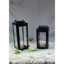 Black Lanterns Decorative Indoor, Tempered Glasses : 13 inch