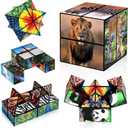 2 in 1 Star Cube Magic Cube Set, Fidget Toy for Kids, Animal Toys for Ages 8-13, Travel Yoshimoto Cube for 6 7 8 9 10 11 Year-Old Boy Girls Gifts