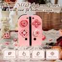 Yocore Cute Switch D-Pad Button Caps Silicone Thumb Grips Set, ABXY Key Buttons Sticker Joystick Cover Caps for Nintendo Switch/OLED - Strawberry Cream Cake