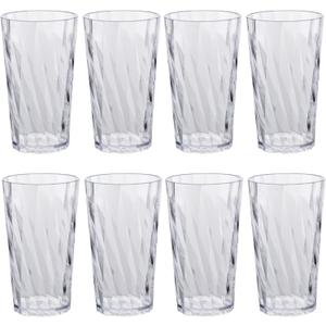 Unbreakable Plastic Drinking Glassesset of 8, shatterproof drinking cups, plastic glass cups, 10 ozplastic Tumbler Cups, Dishwasher Safe (transparent)