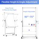 Rolling Whiteboard on Wheels, Double-Sided Magnetic Dry Erase Board with Stand, Mobile White Board for Office, Classroom, Home (28" x 40")