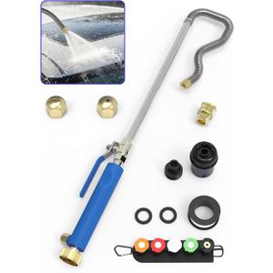 Jet Nozzle High Pressure Power Washer Wand for Garden Hose,Hydro Jet Water Hose Nozzle with 2 Interchangeable Quick Connectors for Car Wash Gutter Patio Window Pet Shower Outdoor Cleaning (11)
