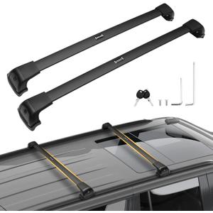 Powerty 300LBS Roof Rack Cross Bars for 2021-2026 Chevy Suburban & Tahoe & GMC Yukon XL & Cadillac Escalade ESV with Flush Side Rails, Lockable Aluminum Crossbar Carrier Luggage Roof Rails Rooftop