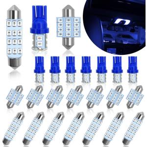 YOGEIER Car Led Bulb, Car Led Combination Set of 24 Sets, Used for Car Interior Lights, Indoor Map Dome Lights, Trunk Lights, License Lights, Etc. (Blue)