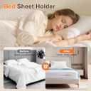Sweetyear Upgrade Reinforced Sheet Holder, 6Pcs Metal Side Bed Sheet Holders Firm & Tight - Fit All Mattress Sizes, Easy Installation (White)