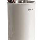 Carrotez Utensil Drying Holder for Kitchen Counter, Self-Draining, Small Utensil Cutlery Flatware Silverware Holder Drainer Cup, Beige, 1 ea