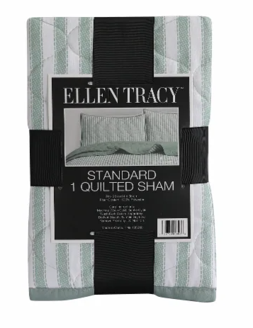 DI Ellen Tracy Quilt STD Sham-Green STRP