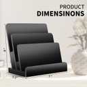 2 Pieces 8.5 x 11 Brochure Display Stand 3 Tier Wooden Brochure Holder Black Literature Holder Magazine Display Business Card Holder Postcard Display Flyer Holder for Magazine Booklets Menu (2)