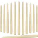 10-Inch Ivory Taper Candles - Dripless Smokeless Tapered Candle Cream Unscented Candlesticks Paraffin Wax Long Slow Burning Tall Candle Sticks for Dinner Business Wedding Restaurants 12 Pack