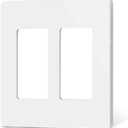 TREATLIFE Screwless Decorator Wall Plates, Standard Size 2-Gang Light Switch Plate, Outlet Covers White, 1 Pack 2-Gang Wall Plates Light Switch Cover