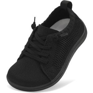 LeIsfIt Toddler Shoes Girls Boys Wide Shoes Kids Zero Drop Minimalist Sneakers Barefoot Slip on Tennis Sneakers Black 9 Toddler