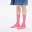 Women's Cotton Crew Socks (6 Pairs) - Soft Breathable Mid-Calf Socks, All-Season Comfort for Casual & Dress Sock(Grey purple2/Rose pink2/Taro purple2)