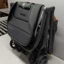 UPPAbaby Minu V3 Travel Stroller - Lightweight + Compact Design - One-Hand Fold + Unfold - from Birth + Overhead Compatible - Greyson (Charcoal Mlange/Carbon Frame/Saddle Leather)