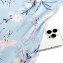 XNC Womens 2 Piece Set Fashion Fresh Plant Print Midi Dress V-Neck Half Sleeve with Jacket A-line Dresses Lounge Outfits (Blue, L)