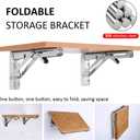 2 x Storystore Folding Shelf Brackets - 12Inch Heavy Duty Stainless Steel Collapsible Shelf Bracket for Bench Table, Space Saving DIY Bracket, Max Load: 550lb