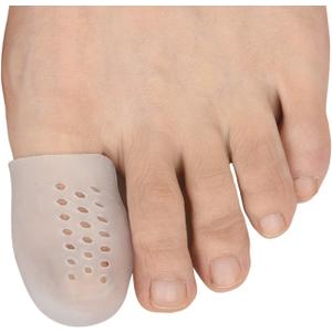 Hoogoo Big Toe Cap 10 Pcs, Breathable Toe Protector Toe Cover Sleeves with Holes, Provides Relief from Corns, Blisters,Reduce Friction(Transparent) (Translucent)