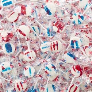 Patriotic Lollipops, Nut free, Parade Candy by Candy Creek, Red Raspberry & Blueberry Blast, 230 Count (BBD: 03/01/2027)