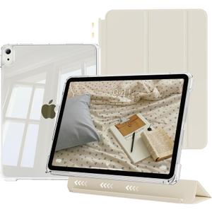 Clear Case for iPad mini 7 (A17 Pro), iPad mini 7th/6th Generation Case (2024/2021),Slim&Light,Shockproof Transparent Hybird Back,Yellowing Resistant,Supports Pencil Pro&USB-C (Cream White)