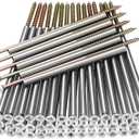 10 Pcs 7'' Gutter Screws with Metal Ferrule Durable Gutters Nails and Spikes Easy-to-Install Secure Gutter Fasteners for Sagging Gutters and Maintenance (White)