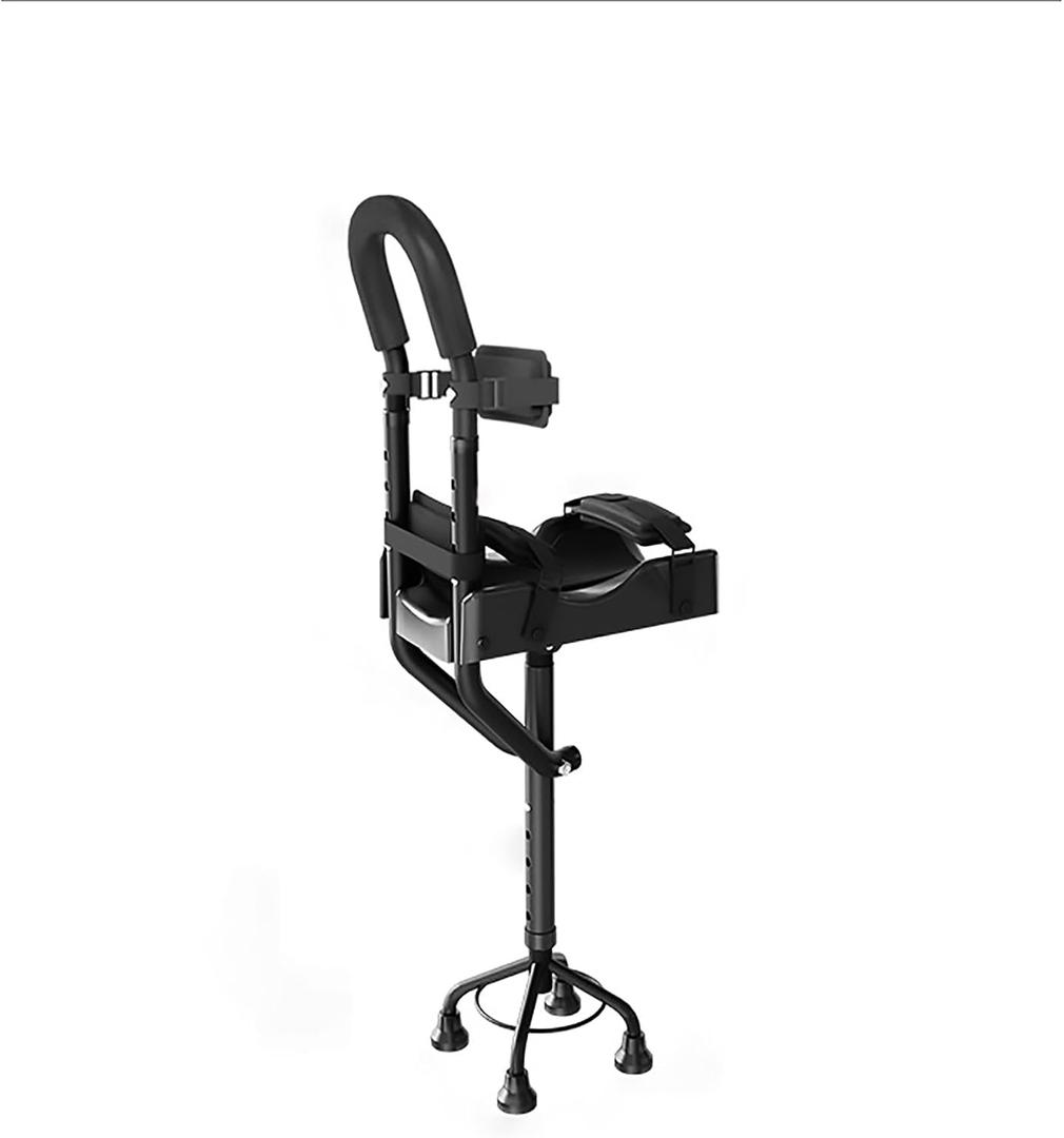 Hands Free Knee Crutch, Adjustable Knee Walker for Foot Injuries Ankle Sprains and Recovery, Aluminum Alloy NonSlip Knee Support Crutch for Adults Fits