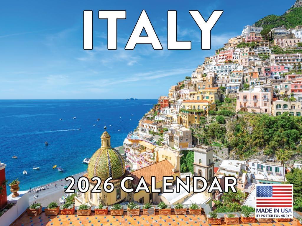 5 x Italy Calendar 2026 Italian Gifts Monthly Wall Calender 12 Month | American Made In The USA
