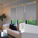 Motorized Blinds No Drill Automatic Blinds for Windows Cordless Roller Shades Electric Blinds with Remote Control Smart Blinds (Grey, 34.5 x 72) (34.5"W x 72"H)