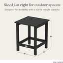 POLYWOOD Long Island 18" Side Table, Black