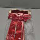 8 Pcs Christmas Wreath Bow Farmhouse Stripe Velvet Bows Ribbon Ornaments for Christmas Tree Topper Front Door Home Decor Winter Party Indoor Outdoor Decoration (Elegant)