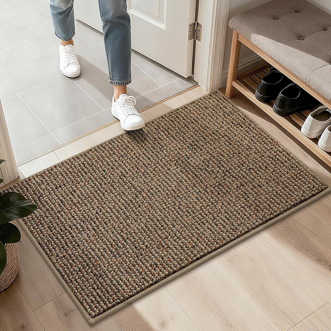 BEQHAUSE 2'x3' Entryway Rug Indoor Door Mat Non-Slip Washable, Hallway Rugs Absorbent & Stain Resistant Hall Carpet Runner Rugs for Entryway, Front Door Floor Mats Laundry Room Rugs for Entry, Taupe