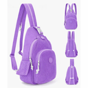 Corduroy Crossbody Sling Bag for Women, Cross Body Sling Chest Bag for Shopping Hiking with Dual Purpose Strap Purple