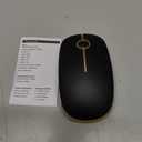VssoPlor Wireless Mouse, 2.4G Slim Portable Computer Laptop Mouse with Nano Receiver Quiet Silent Optical Mice for Notebook, PC, Laptop, Computer-Black and Gold